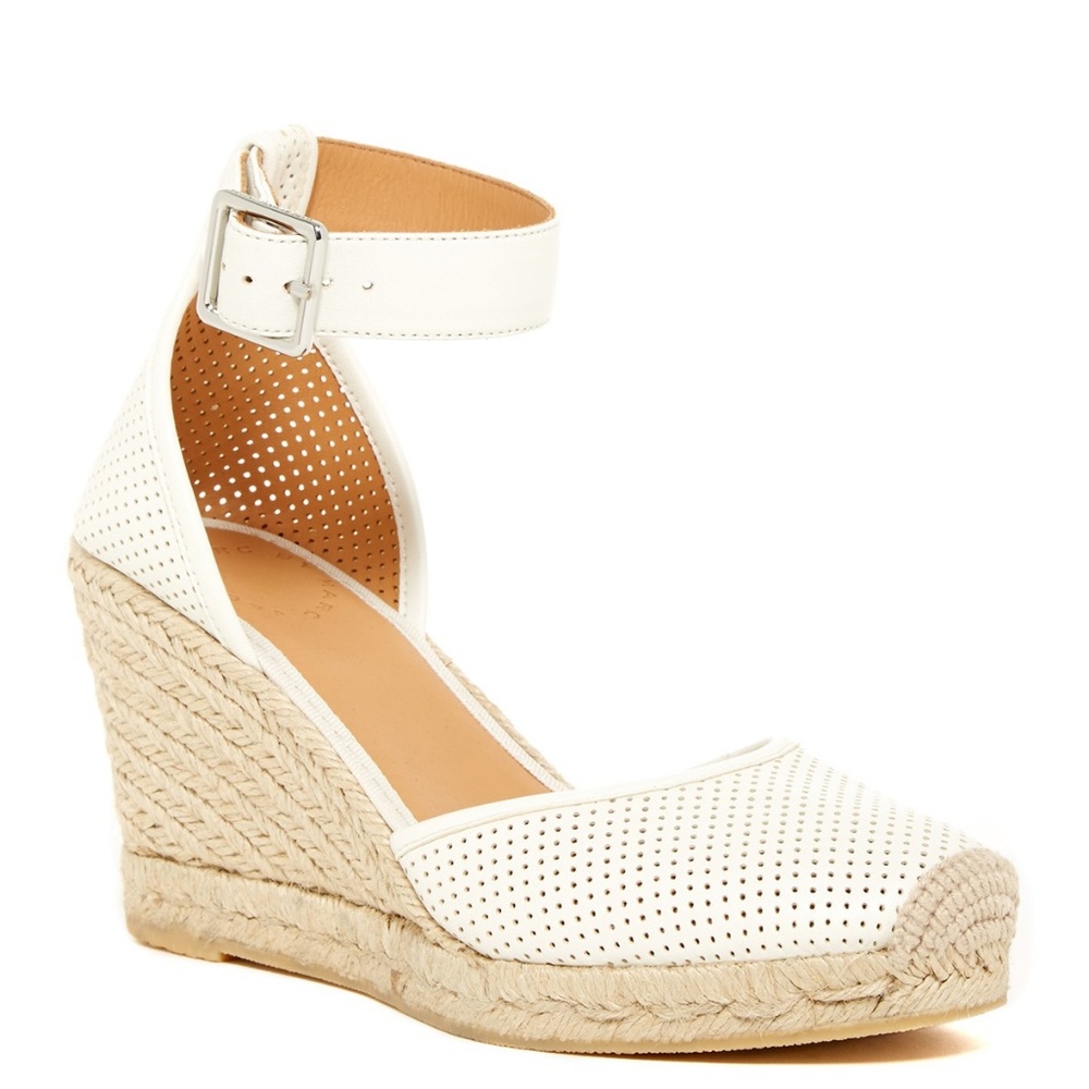 MARC JACOBS New Pump Designer Wedge Perforated Leather Ankle Strap Espadrille - Picture 8 of 8